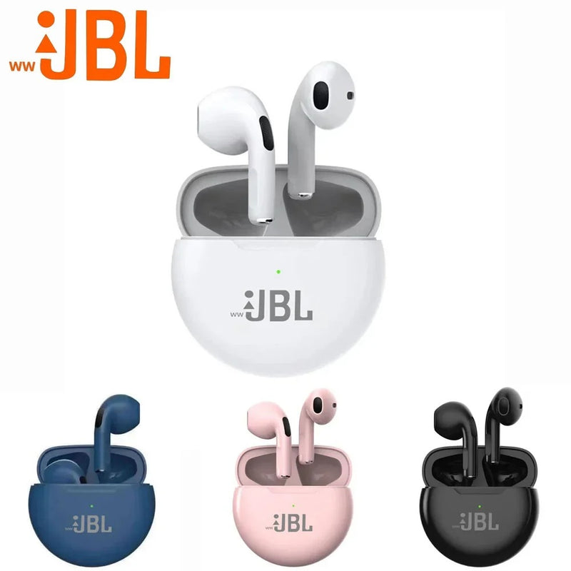 WwJBL-Air Pro 6 Fone de Ouvido Bluetooth, TWS, Fones de Ouvido, Fones de Música para iPhone, IOS e Android